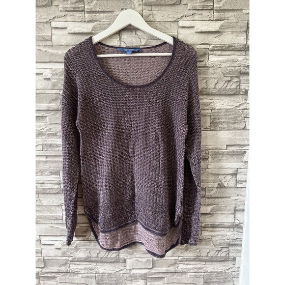 Simply Vera Wang Knit Metallic Tunic Mesh Sweater Long Sleeves SZ Large - Picture 1 of 7
